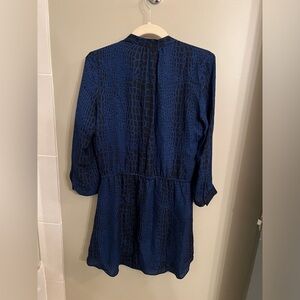 Babaton 100% silk Bennett dress, black/blue